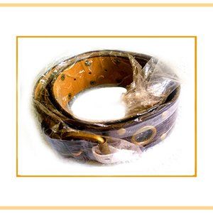 New Rare & Unique Women's Very Fancy Accented Belt With Brass Accents
